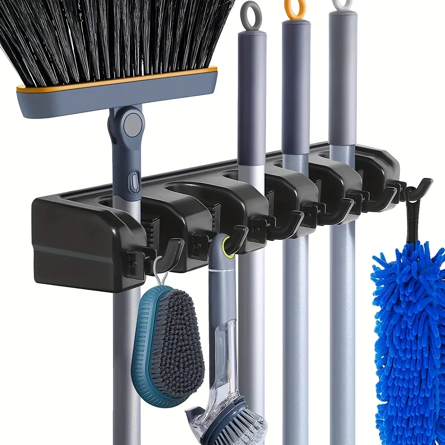 HomeFyZy GripRack™ – Wall-Mounted Mop & Broom Organizer