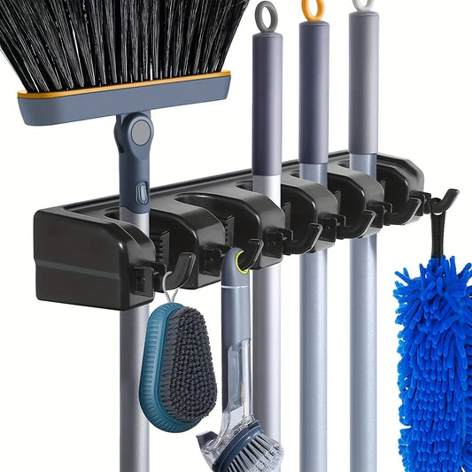HomeFyZy GripRack™ – Wall-Mounted Mop & Broom Organizer