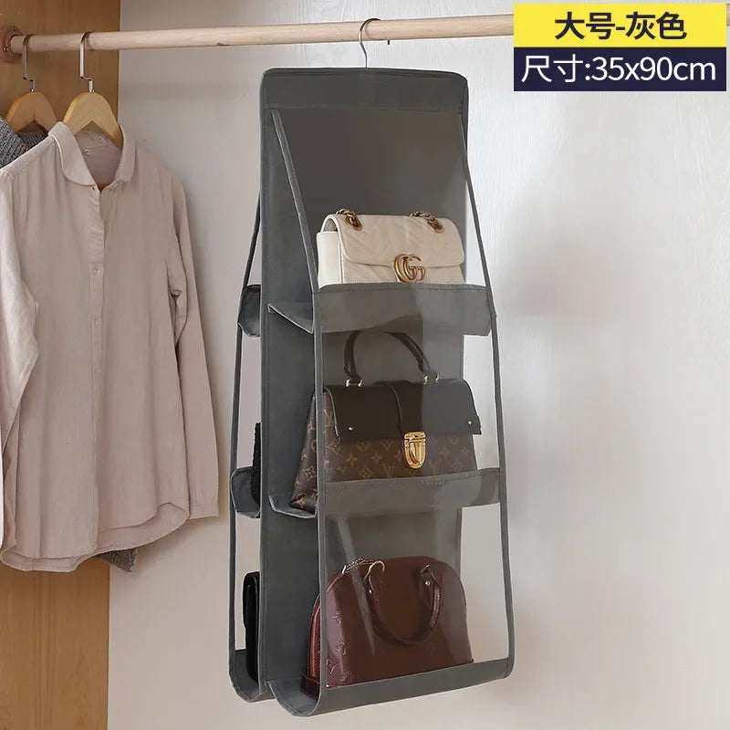 HomeFyZy BagGuard™ – Hanging 8-Pocket Handbag & Purse Organizer