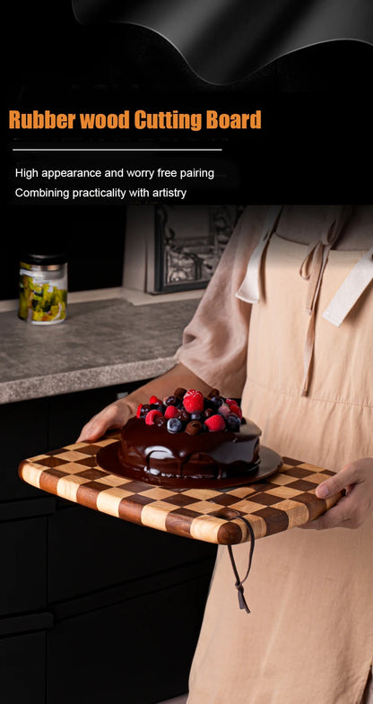 HomeFyZy BoardCraft™ Checkerboard Cutting Board - Stylish Butcher Block