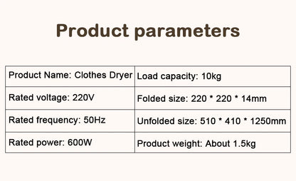 HomeFyZy SmartFold Dryer™ -  Portable Laundry Dryer 220V