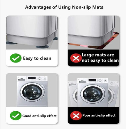 HomeFyZy Anti-Vibration Washer Pads™ - 4Pcs Silent Skid Raiser Mat For Washing Machine Support Dampers