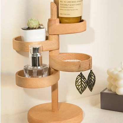 HomeFyZy StoreRack™ - Wooden Multi-layer Rotatable Storage Entry Door Key Storage Rack Accessories Storage Box