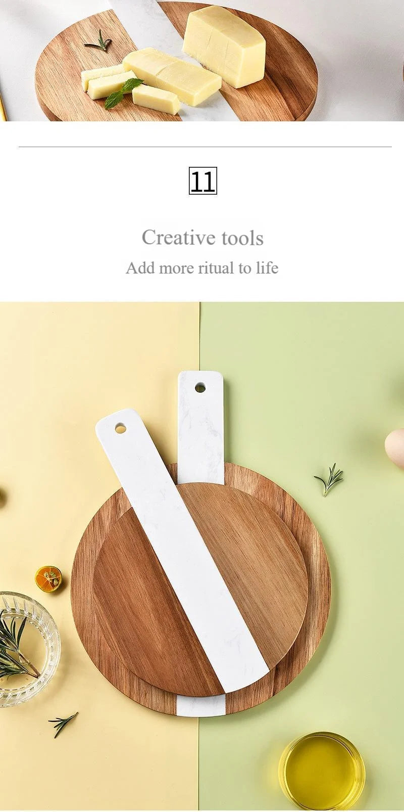 HomeFyZy LuxeBoard™ Chopping Board with Handle - Non-Slip Kitchen Board for Slicing, Dicing & Serving Food