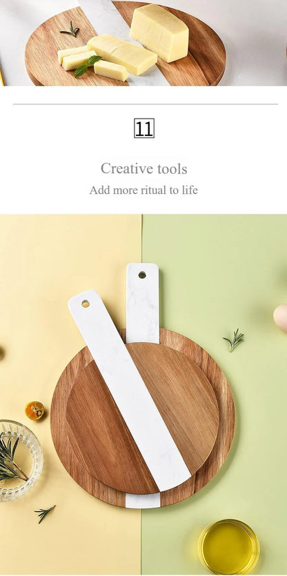 HomeFyZy LuxeBoard™ Chopping Board with Handle - Non-Slip Kitchen Board for Slicing, Dicing & Serving Food
