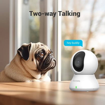 HomeFyZy 360View™ 2.4＆5G WiFi Indoor Camera, 2K, 360° PTZ Pet Dog IP CCTV Camera with Phone App, 2-Way Talk, Night Vision