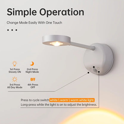HomeFyZy MotionGlow™ - Wireless Motion Sensor Light LED USB Rechargeable Wall Lamp