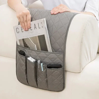 HomeFyZy CouchBox™ - Sofa Armrest Organizer with 5 Pockets and Cup Holder Tray Couch Armchair Hanging Storage Bag