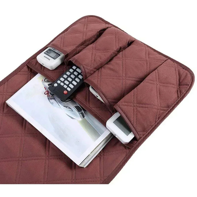 HomeFyZy CouchBox™ - Sofa Armrest Organizer with 5 Pockets and Cup Holder Tray Couch Armchair Hanging Storage Bag