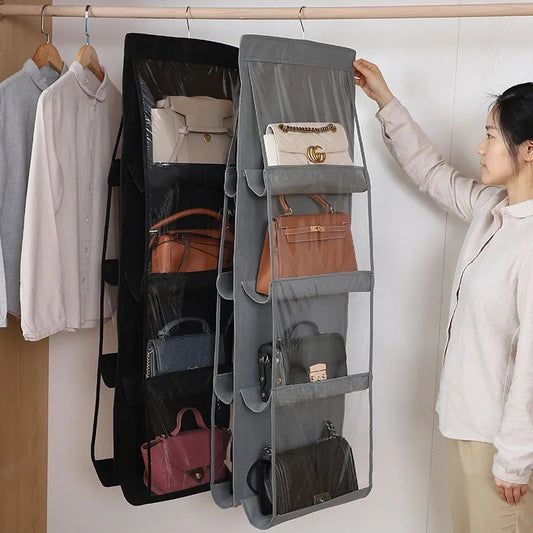HomeFyZy BagGuard™ – Hanging 8-Pocket Handbag & Purse Organizer