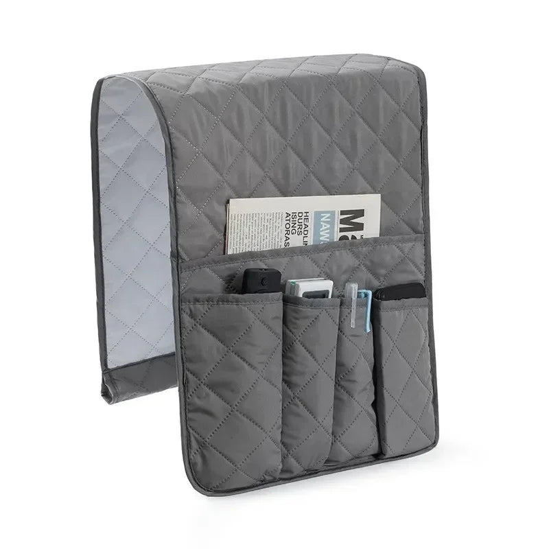 HomeFyZy CouchBox™ - Sofa Armrest Organizer with 5 Pockets and Cup Holder Tray Couch Armchair Hanging Storage Bag