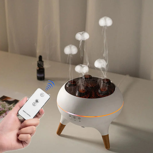 HomeFyZy Dynamic JellyMist™ - Air Humidifier 250ml Essential Oil Diffuser Remote Control with 7 Colorful Night Lights