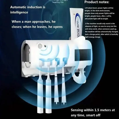 HomeFyZy UVSmart Brush Station™- Toothbrush Holder Wall Mounted Solar UV Light Sterilizer