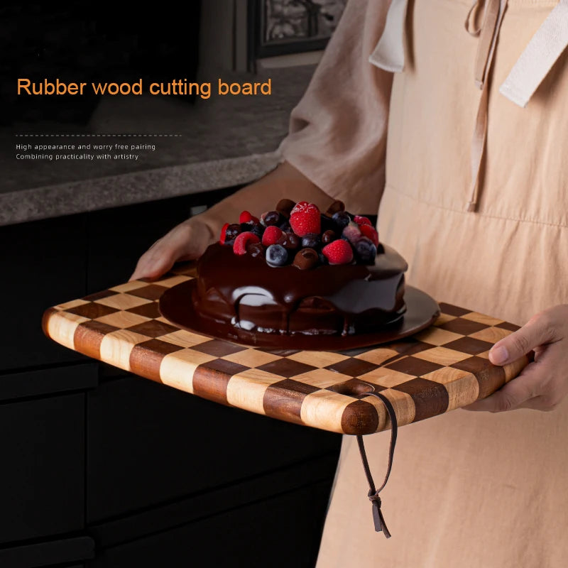 HomeFyZy BoardCraft™ Checkerboard Cutting Board - Stylish Butcher Block