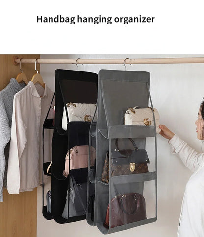 HomeFyZy BagGuard™ – Hanging 8-Pocket Handbag & Purse Organizer
