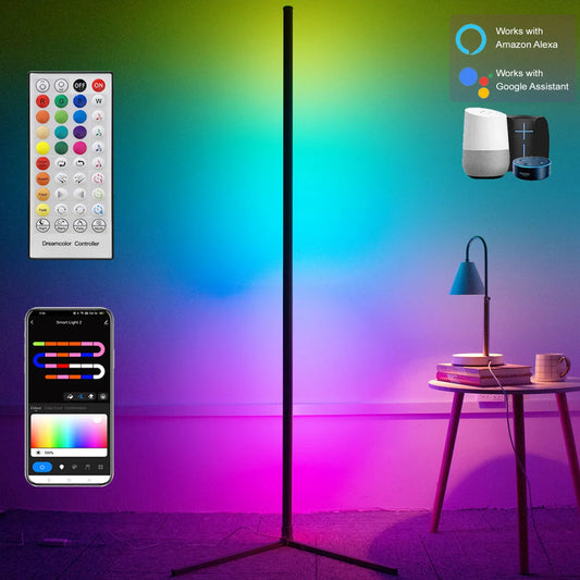 HomeFyZy RGB Smart Corner Lamp™ - 160cm Smart Tuya Corner Floor Lamp RGB LED, Modern Mood Lighting Alexa Stand Lights