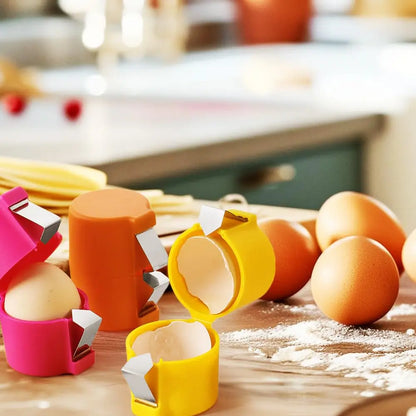 HomeFyZy EggShell Opener Set™ - New Egg Cracker Tool for Raw Eggs, Hard Boiled Egg Peeler Separator