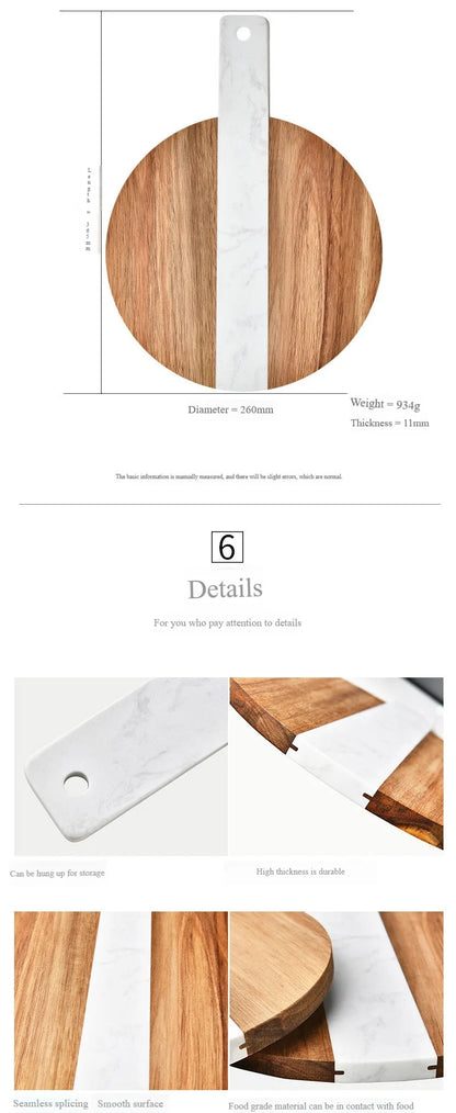 HomeFyZy LuxeBoard™ Chopping Board with Handle - Non-Slip Kitchen Board for Slicing, Dicing & Serving Food