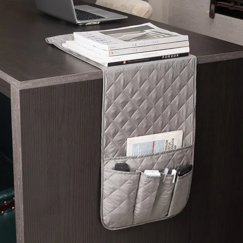 HomeFyZy CouchBox™ - Sofa Armrest Organizer with 5 Pockets and Cup Holder Tray Couch Armchair Hanging Storage Bag