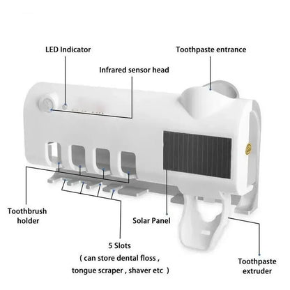 HomeFyZy UVSmart Brush Station™- Toothbrush Holder Wall Mounted Solar UV Light Sterilizer