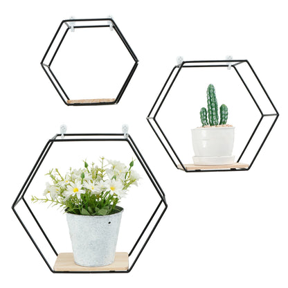 HomeFyZy HexaShelf™ - Hexagon Shape Floating Shelves for Living Room Bedroom Handicraft Display